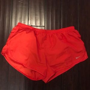 All red Nike Dri-fit shorts